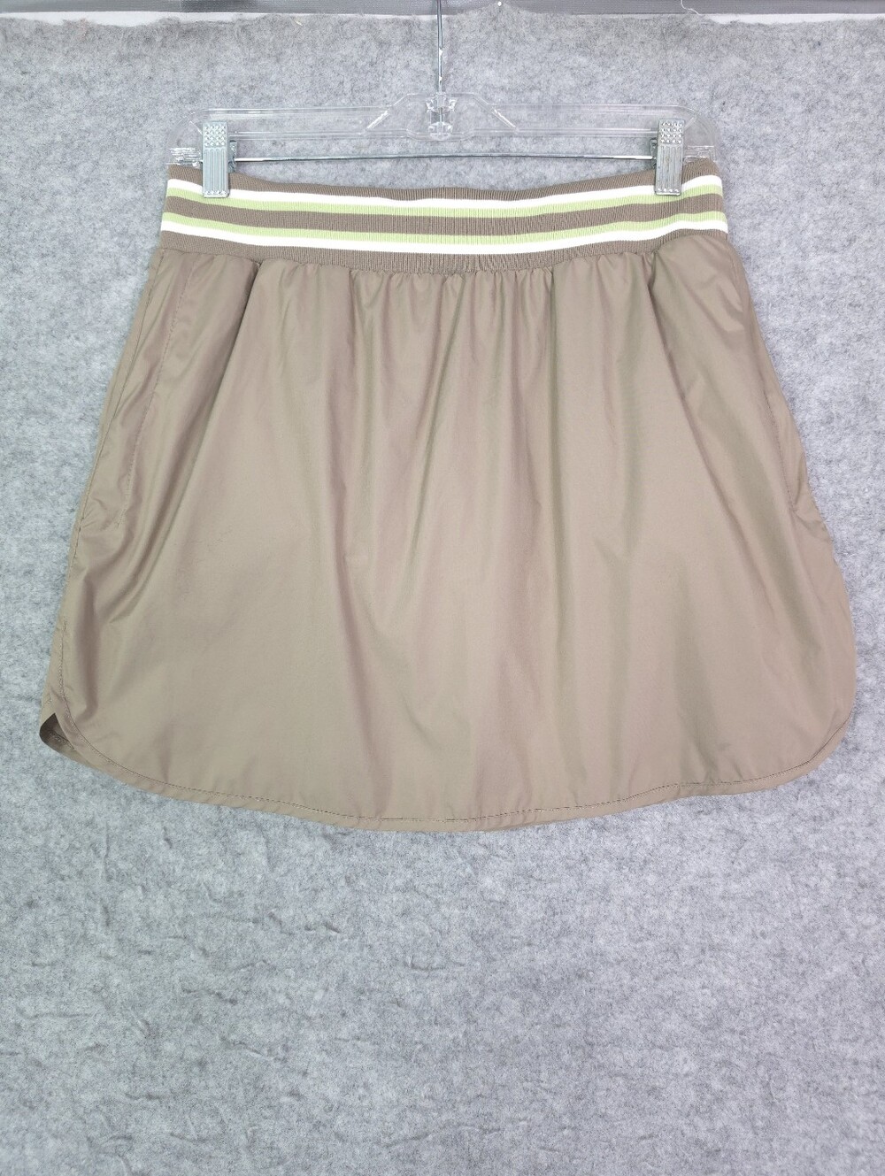 GG Blue Luxe Sport Golf Tennis Athletic Skort Khaki Neutral Striped Waistband S